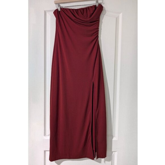 NWT Free People | Hayley Strapless Midi Dress In Russet Acorn - Picture 3 of 10